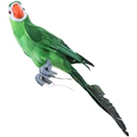 FLAMEER Grande 45cm Pluma Artificial Loro Juguete Ligero Jardín Decoración 3 Colores - Verde